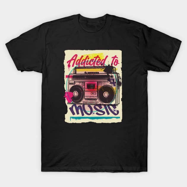 Vintage Radio Music 80s 90s Boombox T-Shirt by az_Designs